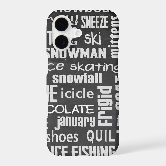 Winter Word Cloud Iphone Case (Back)