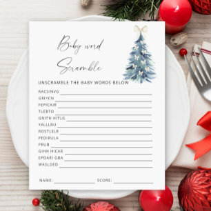 Winter word scramble baby shower game