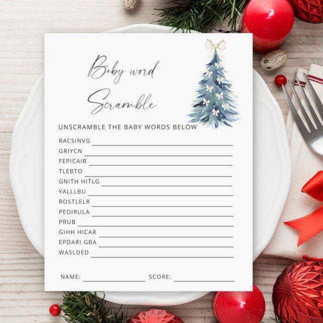 Winter word scramble baby shower game (Creator Uploaded)