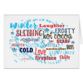 Winter Words Typography Wording Fun Cute Card (Front Horizontal)