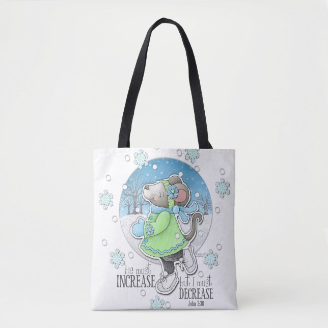 Winter Workout Mouse Tote Bag (Front)