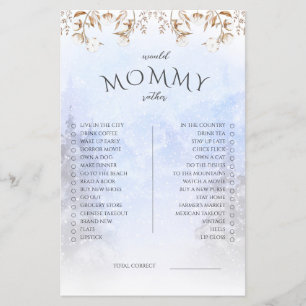 Winter Would Mommy Rather Baby Shower Game