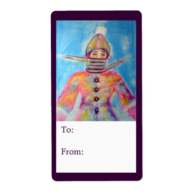 "Winter Wrapping" Art Gift Labels (Front)