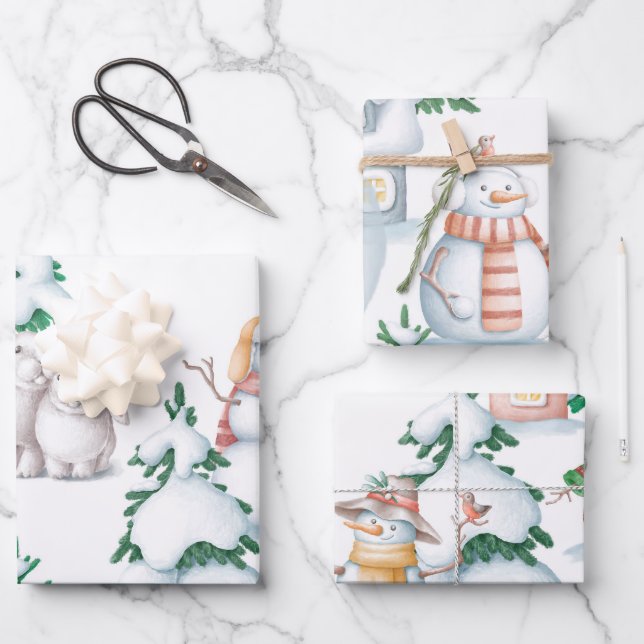 Winter Wrapping Paper Sheets (Front)