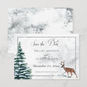 Winter Wreath & Cardinal Wedding Save The Date