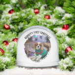 Winter Wreath Dog's Photo Christmas Snow Globe<br><div class="desc">Photo Snow Globe featuring your dog's favorite photo. Personalize it with his/her name and year. Change the text and personalize it as you prefer.</div>