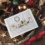 Winter Wreath HOPE Photo Collage Christmas Holiday Card<br><div class="desc">Send 'HOPE' to friends and family this holiday with these chic elegant rustic winter foliage photo collage Christmas cards. Featuring 4 sqaure photographs,  a festive message,  name and year.</div>