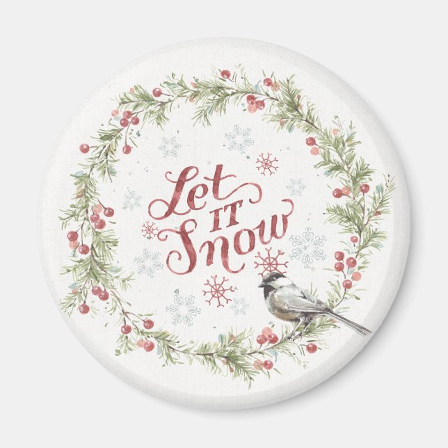 Winter Wreath - Let it Snow Magnet (Front)