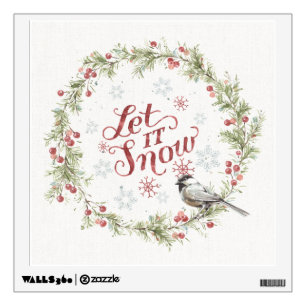 Winter Wreath - Let it Snow Wall Decal