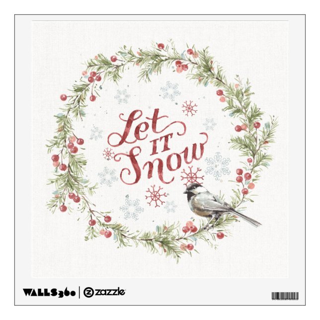 Winter Wreath - Let it Snow Wall Decal (Front)
