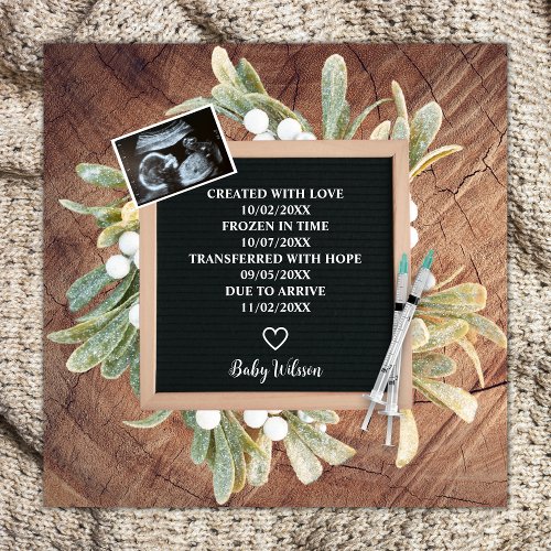 Winter Wreath Letter Board Sonogram IVF Preganancy Announcement