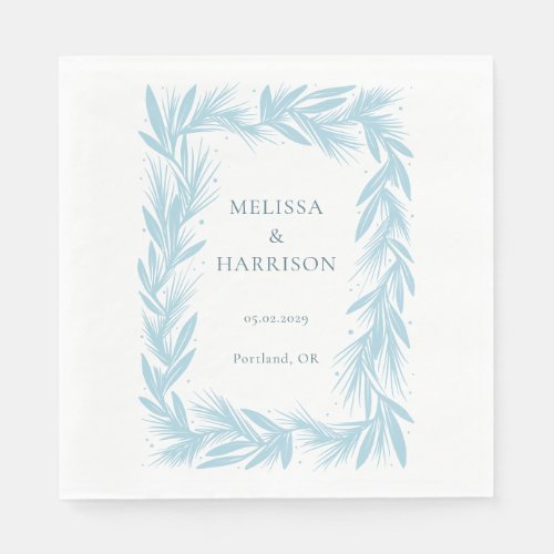 Winter Wreath Wedding Design Napkins