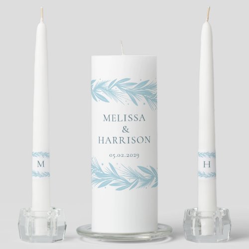 Winter Wreath Wedding Design Unity Candle Set