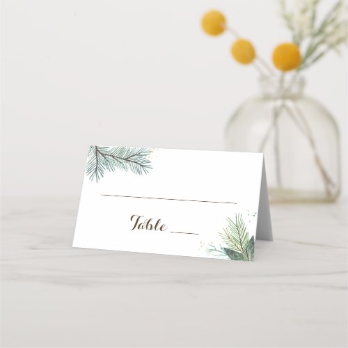 Winter Wreath Wedding Place Escort Cards