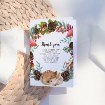 Winter Wreath Woodland Deer Baby Shower Thank You