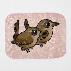 Winter Wren Pair Burp Cloth