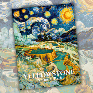 Winter Yellowstone Mammoth Hot Springs Van Gogh Postcard