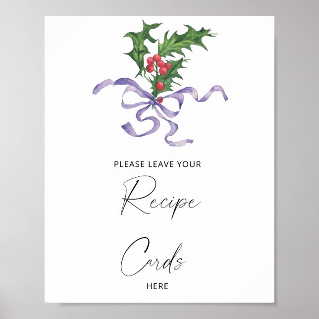 Winter - your recipe card here poster (Front)
