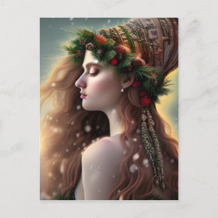 Winter Yule Goddess Postcard