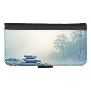 Winter Zen: Foggy Lake Balance iPhone 8/7 Wallet Case