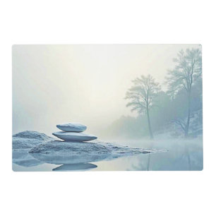 Winter Zen: Foggy Lake Balance Placemat