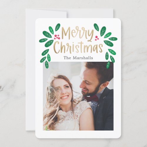 Winterberries Editable Color Christmas Photo Card