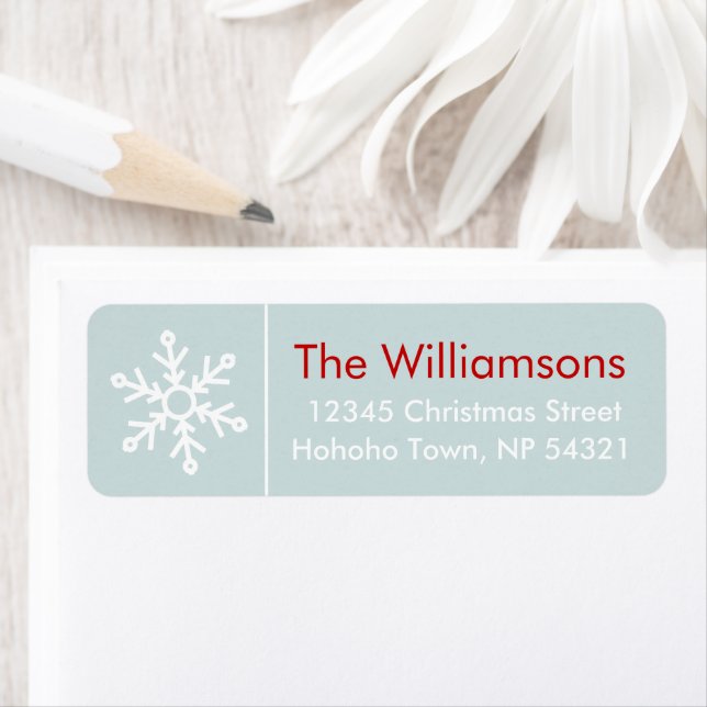 Winterberries Snowflake Coordinate on Icy Blue Label (Insitu)