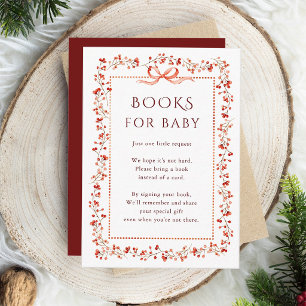 Winterberry Bow Books for Baby Shower Enclosure Card