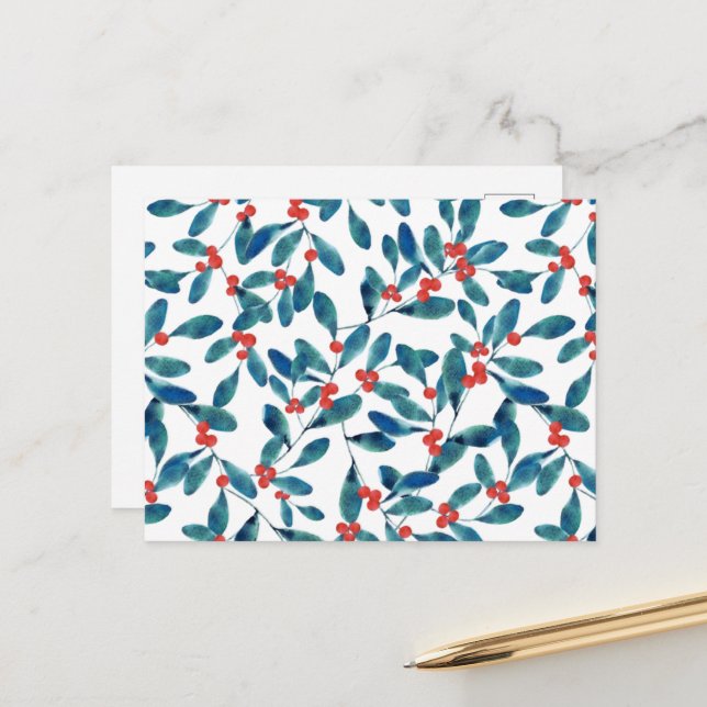 Winterberry (Frost) Holiday Postcard (Front/Back In Situ)