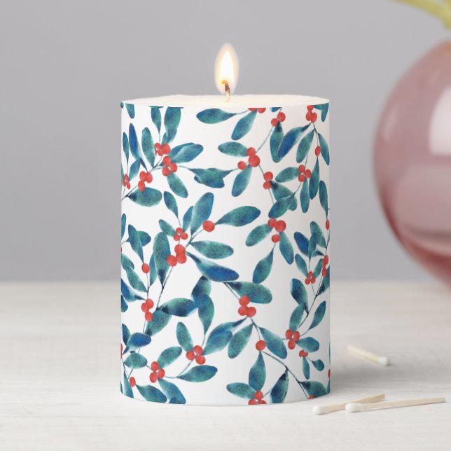 Winterberry (Frost) Pillar Candle (In Situ)