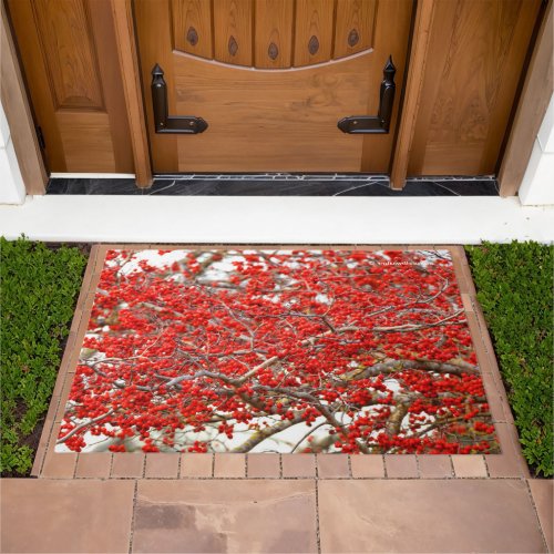 Winterberry Holly Tree Berries Doormat