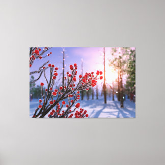 Winterberry in Ice Canvas Print