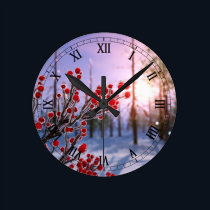 Winterberry in Ice Clock