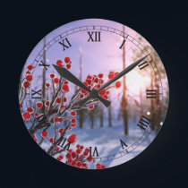 Winterberry in Ice Clock