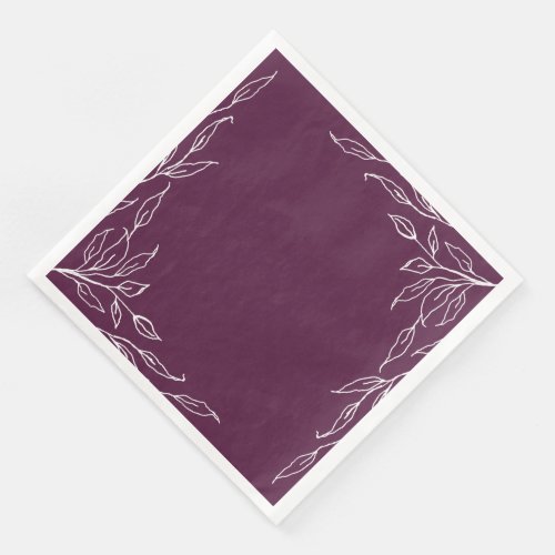 Winterberry Leaf Motif Thanksgiving Party Paper Dinner Napkins