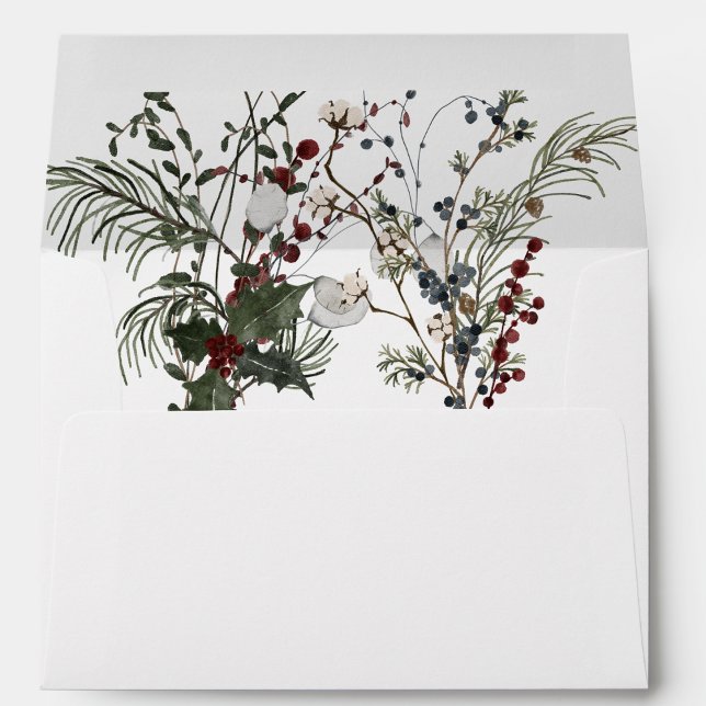Winterberry rustic boho wildflower mailing envelope (Creator Uploaded)