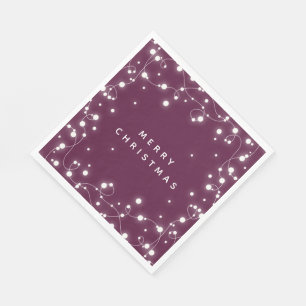 Winterberry Sparkling Lights Christmas Party Paper Napkins