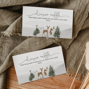 WinterBoho Woodland Diaper Raffle Enclosure Card