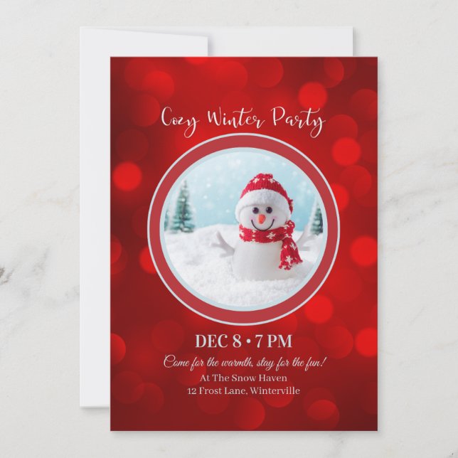 Winterful Party Invitation – Cozy Friends Invite  (Front)