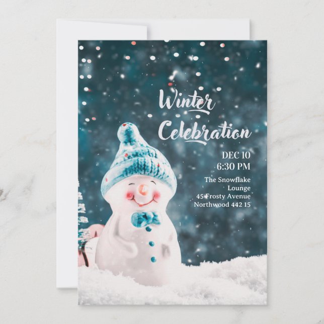 Winterful Party Invitation – Fun Snow Celebration (Front)