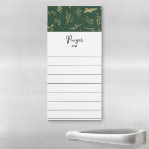 Wintergreen Gold Botanical HolidayMagnetic Notepad