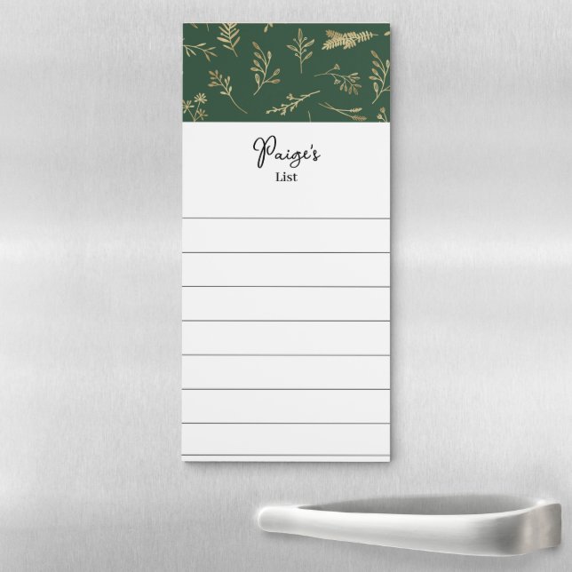 Wintergreen Gold Botanical HolidayMagnetic Notepad (In Situ)