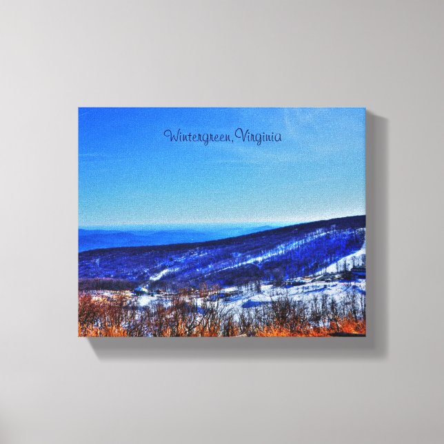 Wintergreen Virginia Mountain Ski Resort in Winter Canvas Print (Front)