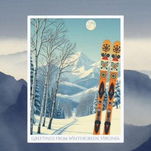 Wintergreen Virginia ski resort Postcard