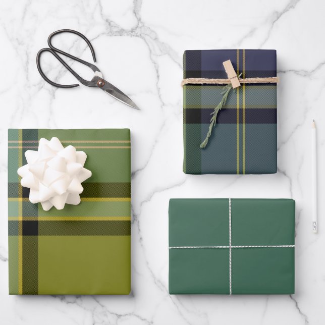 Wintergreen Wrapping Paper Flat Sheet Set of 3 (Front)