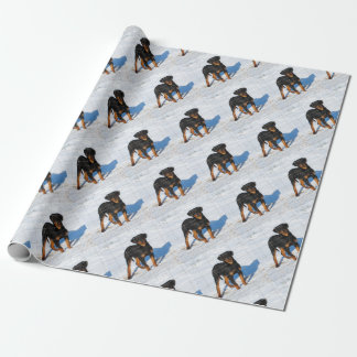 Winterland Rottweiler Wrapping Paper