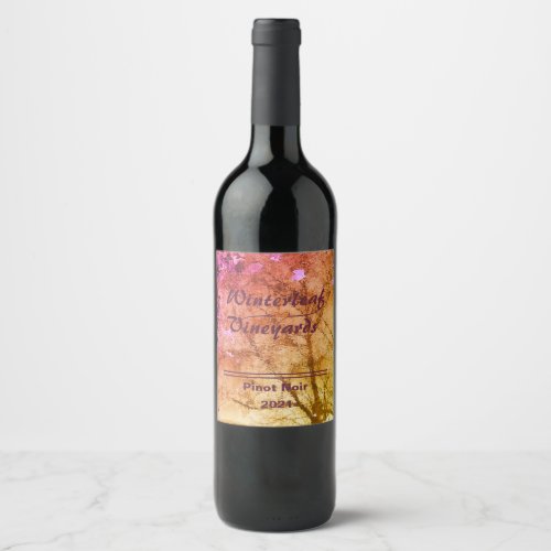 Winterleaf Amber Bottom Set of 6 Wine Labels