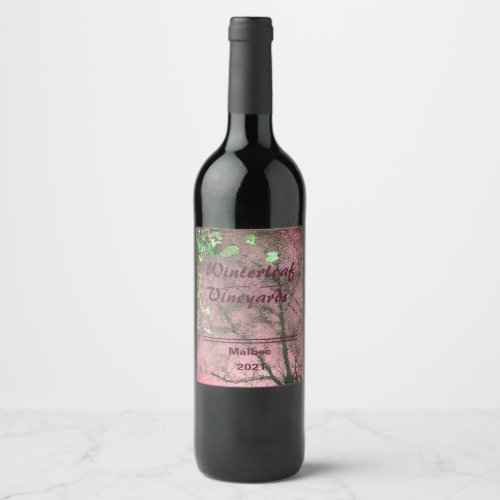 Winterleaf Pink Bottom Set of 6 Wine Labels