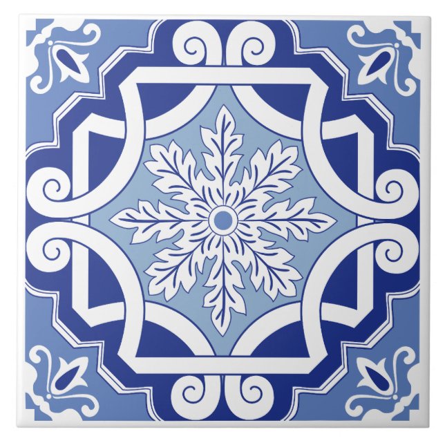 Winterleaf Scroll Ceramic Tile (Front)
