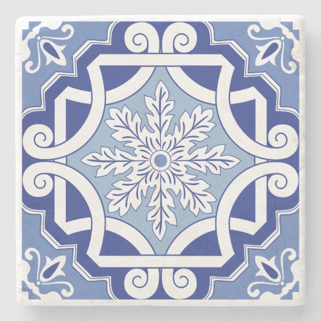 Winterleaf Scroll Stone Coaster (Front)